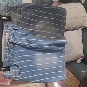 Denim striped mini skirt